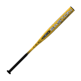 Yellow and black Easton baseball bat on a white background