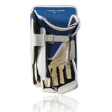 Gloves in a blue and white case with 'Designed by Lefevre' branding on a white background