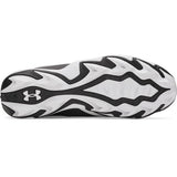 Black and white sports shoe with Under Armour logo on a white background