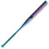 A light blue plastic baseball bat with pink and black 'OWORTH' branding, shown diagonally on a solid white background.