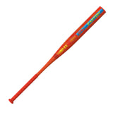 Red baseball bat with Easton branding on a white background