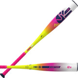 Colorful baseball bat with 'Easton' branding on a white background