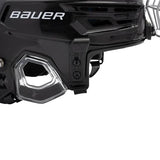 Black Bauer helmet side view on a white background