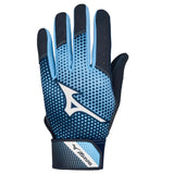 Blue and black glove with a brand logo on a white background
