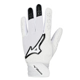 White golf glove with black accents on a white background