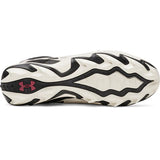 Black and white sneaker with Under Armour logo on a white background