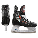 Two views of a BAA True IceZonus FX ice skate on a plain white background, showing the front three-quarter side and back views.