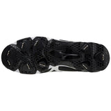 Black and white athletic shoe sole on a white background