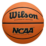 Basketball with Wilson and NCAA logos on a white background
