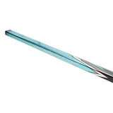 Teal, white and grey hockey stick shaft on a white background