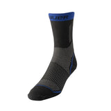 Black and blue sock on a white background