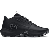 Black sneaker with Under Armour logo on a white background