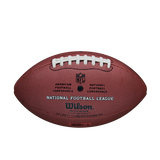 Brown football with NFL and Wilson branding on a white background