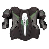Black and green shoulder pad with 'GCM' branding on a white background