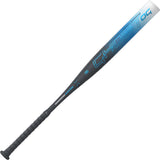 Baseball bat with blue and gray design on a white background