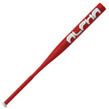 Red baseball bat with 'Alpha' branding on a white background