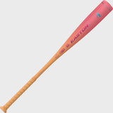 Pink and beige baseball bat with 'Easton' branding on a light gray background