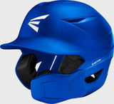 Blue baseball helmet with Easton logo on a light gray background