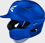 Blue baseball helmet with Easton logo on a light gray background