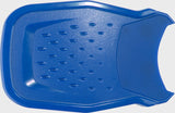 Blue plastic mat with holes on a white background