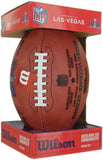 Football in a Wilson box with NFL branding for Super Bowl LVIII in Las Vegas