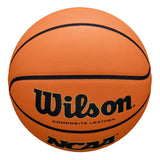Basketball with Wilson and NCAA logos on an orange background