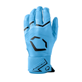 Blue sports glove with black accents on a white background
