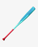 Teal and red bats on a white background