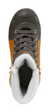 Grey, white and brown skate upper view.