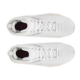 White sneakers shown from two angles on a white background