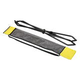 A black metal frame with a gray mesh body and bright yellow end caps, shown on a plain white background.
