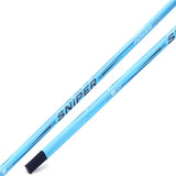Two blue ringette sticks with 'Sniper' branding on a white background