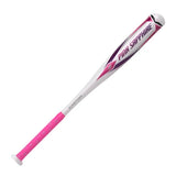 Pink and white baseball bat with 'Pink Sapphire' branding on a white background