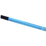 A light blue ringette stick with a black textured tip, shown diagonally on a plain white background. The brand 'SNIPER' is printed on the shaft.
