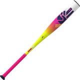Colorful baseball bat with gradient design on a white background