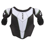 Black and white shoulder pad with CCM branding on a white background 