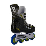 Black Bauer inline hockey skate on a white background