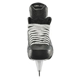Black and white hockey skate with visible brand logo on a white background