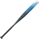 Baseball bat with blue and gray design on a white background