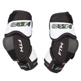 Pair of CCM FTW hockey elbow pads on a white background