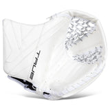 White True goalie catch glove on a white background
