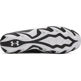 Black and white sneaker with Under Armour logo on a white background