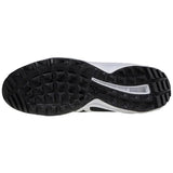 Black and white athletic shoe sole on a white background