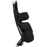 Black Warrior hockey leg guard on a white background