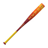 Baseball bat with orange and red design on a white background