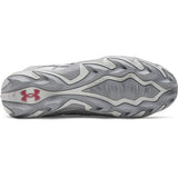Gray athletic shoe with Under Armour logo on a white background