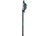 Black and blue lacrosse stick with 'EVO' branding on a white background