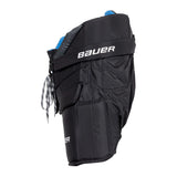 Black hockey pants with Bauer logo on a white background
