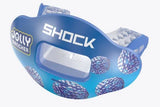 Blue mouthguard with 'Jolly Rancher' flavor label on a white background
