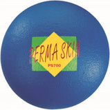 Blue stress ball with 'Perma Skin' logo on a white background